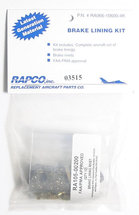 Rapco Brake Lining Kits, RA066-10600