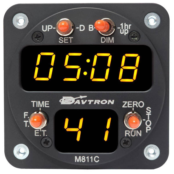 811C-2 Standard Black Internal Mount Lt 12 Or 24 Hr Foot Et/Cdt LED Clock