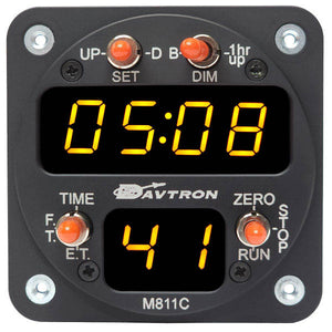 811C-2 Standard Black Internal Mount Lt 12 Or 24 Hr Foot Et/Cdt LED Clock