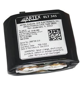 Artex ELT 345 Replacement Battery 8322