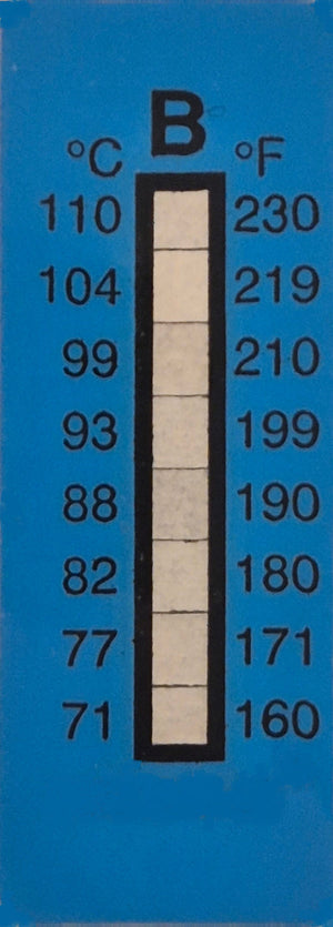 Temperaturindikerande klisterremsor