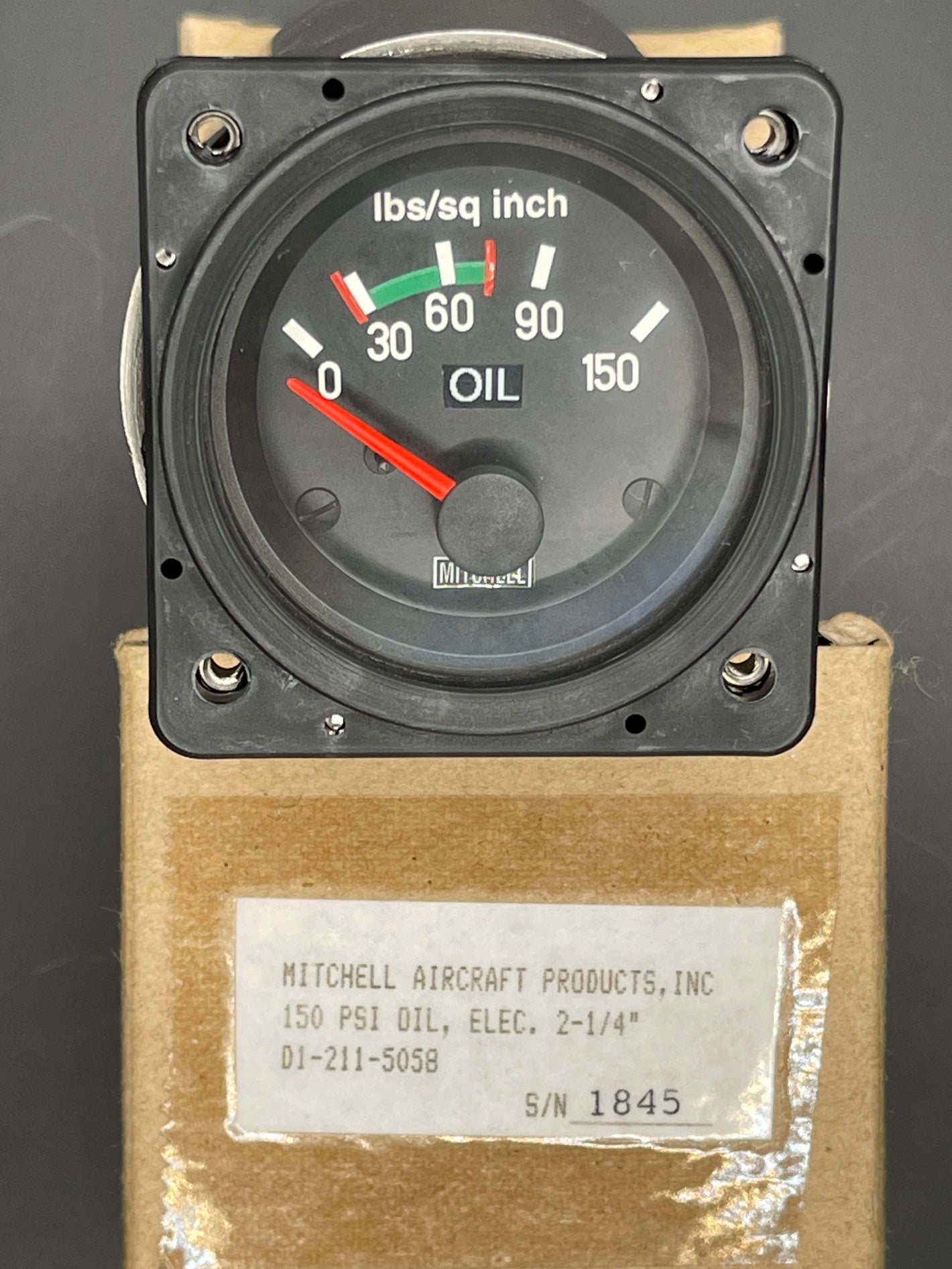 Mitchell Aircraft Oil Pressure Gauge