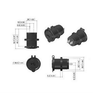 Panel Mount Dual USB Power Socket