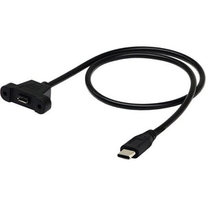 Panel mount Type C USB Male to Micro USB Female