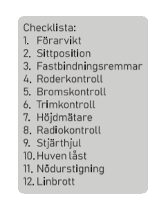 Checklista segelflyg