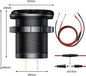 Panel Mount Dual USB Power Voltmeter