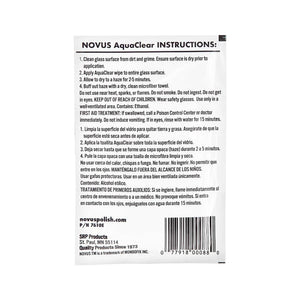 Novus Polish AquaClear - Glass Water Repellent Wipe