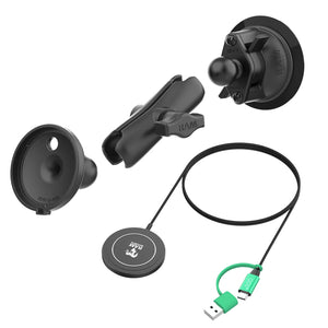RAM® Twist-Lock™ Suction Cup Mount with RAM® Qi2 15W Wireless Charger