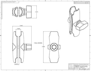 RAM Mount Double Arm Socket 3.69 Inch 1 Inch (B) Ball (RAM-B-201U)
